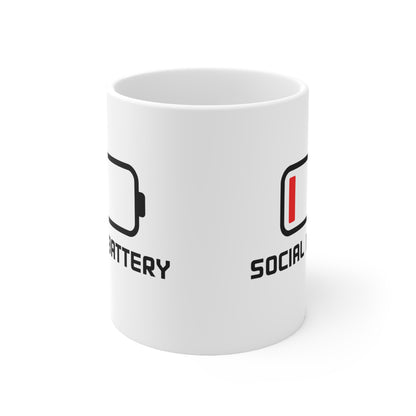 [Social Battery] 11oz Ceramic Mug