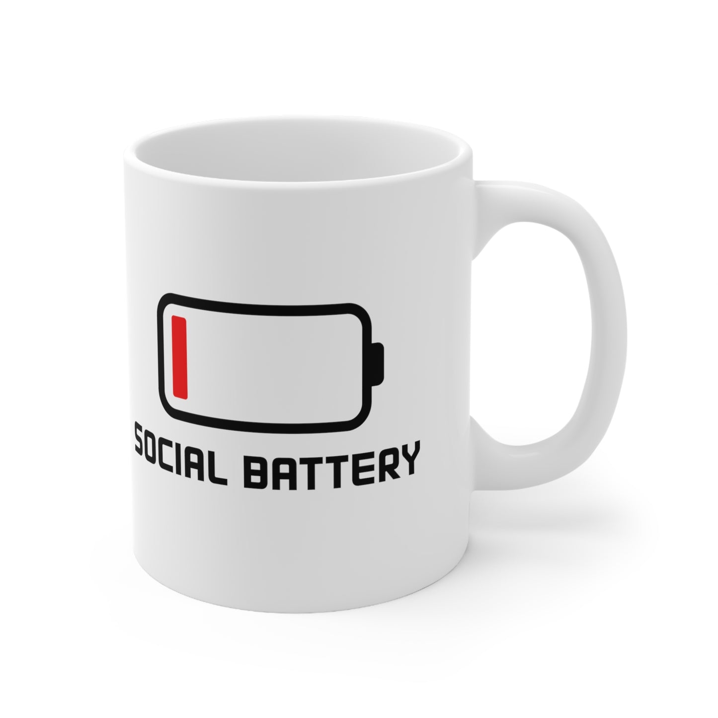 [Social Battery] 11oz Ceramic Mug